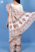 Mulmul Cotton Saree With Fall In Zigzag Block Print